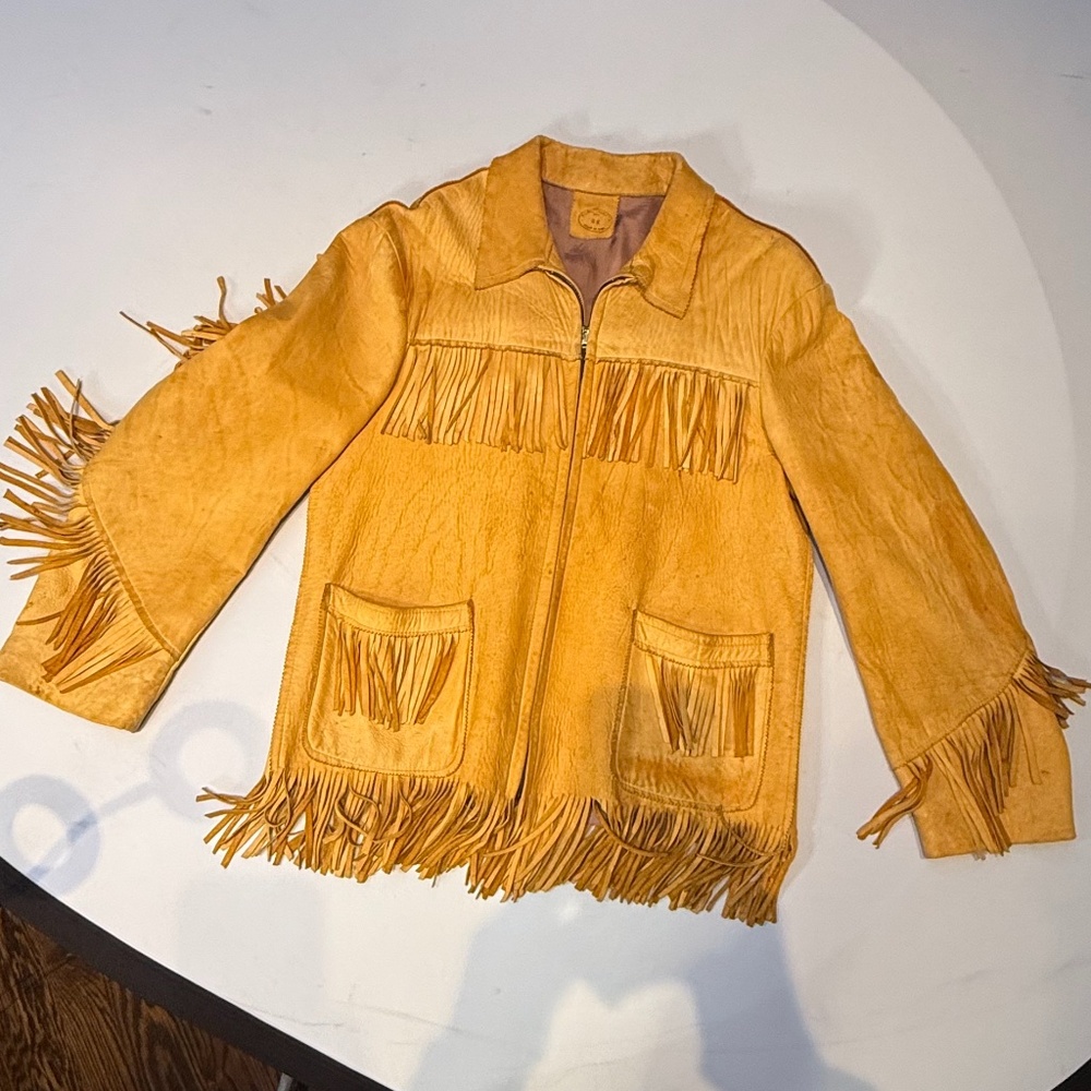 Vintage 1940's Buckskin Fringed Jacket  by Nunez.